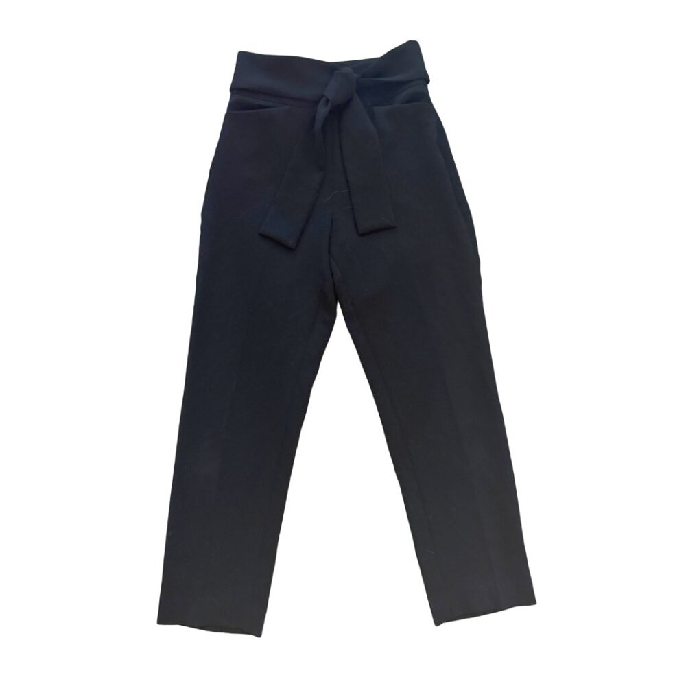 Aritzia Wilfred Geneva Pant – Black – Size 2, High‑Waisted Draped Trouser, EUC